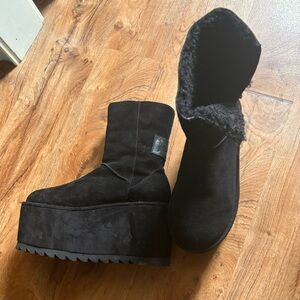 DARKER WAVS Atmosphere Fleece Lined Suede Platform Boots